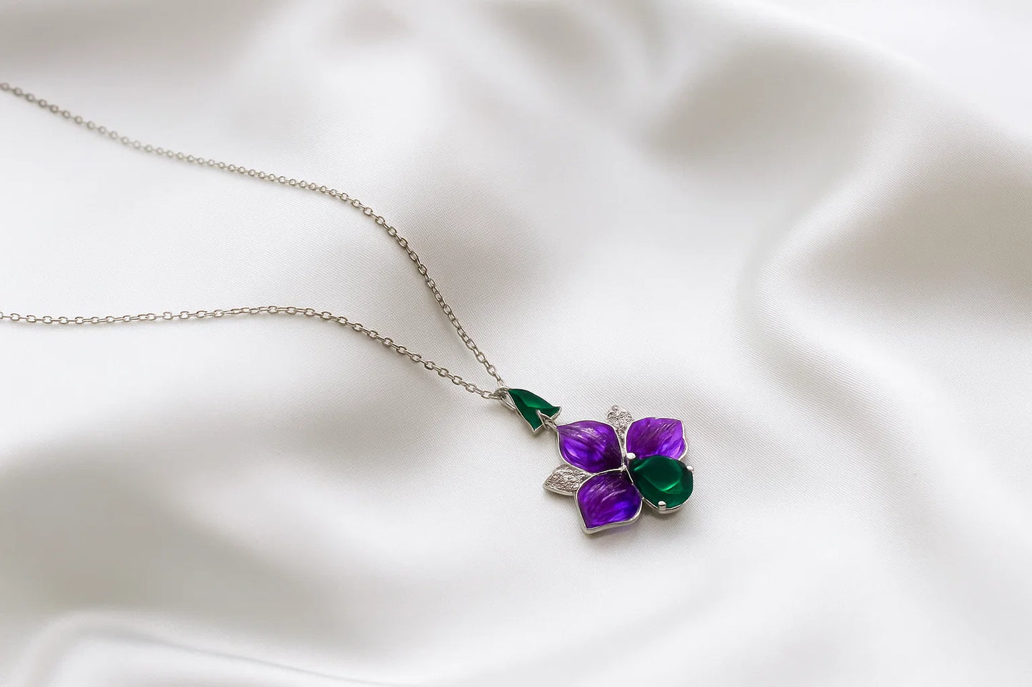 Enchanted Orchid Pendant-S925 Sterling Silver