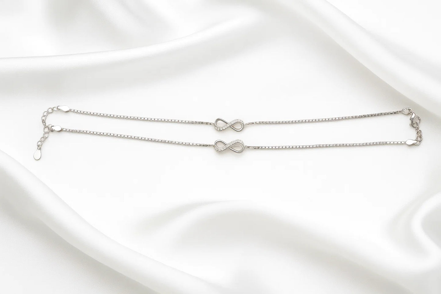 Silver Eternal Infinity Anklet