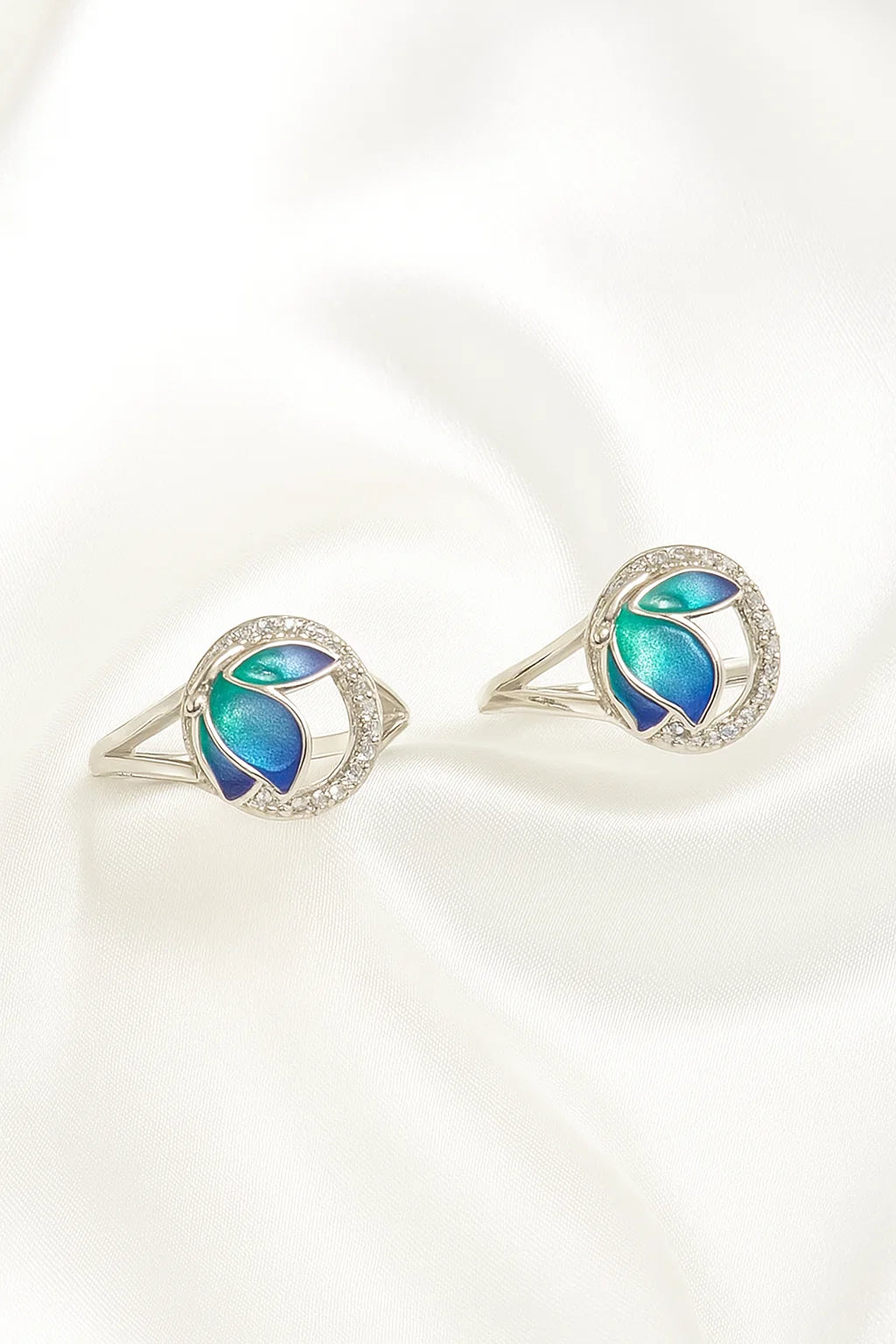Silver Blue Lotus Bloom Toe Ring
