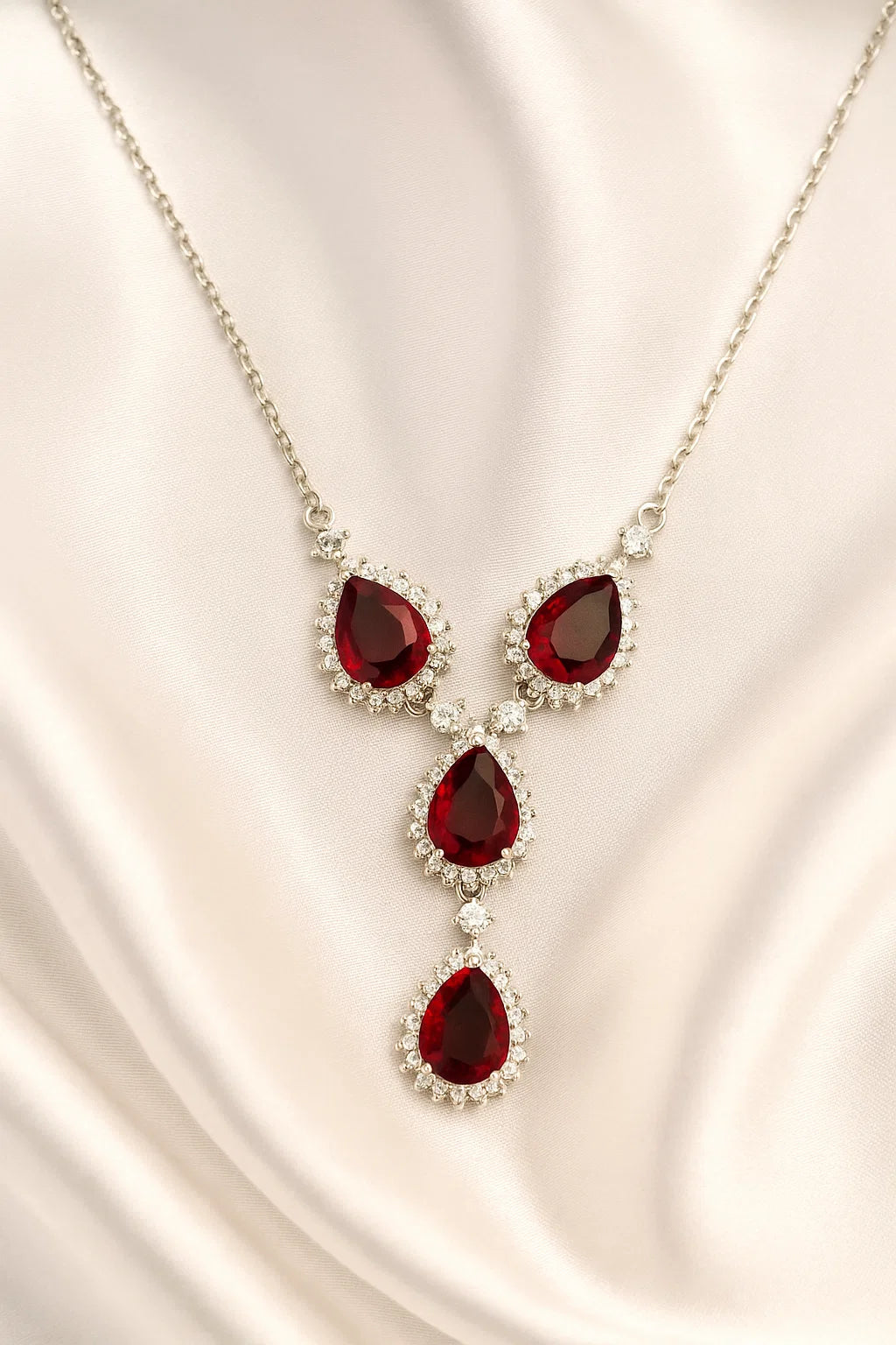 Scarlet Ruby Pendant Set-S925 Sterling Silver