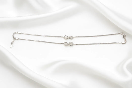Silver Eternal Infinity Anklet